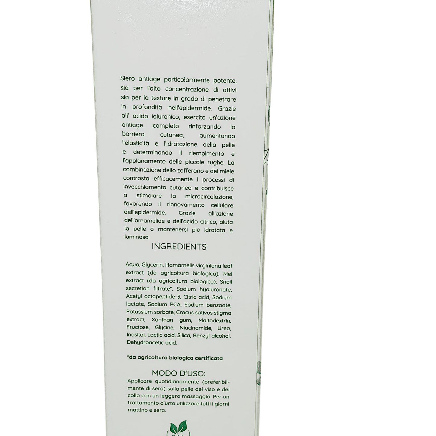 YOUTH GLOW KOSMEV FEED YOUR LIFE® Siero Viso Anti-Età con Miele e Zafferano, bava di Lumaca e Botox Like Liftante Bio 30ml