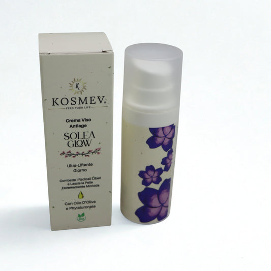 Solea Glow KOSMEV FEED YOUR LIFE®Crema Viso Antiage Ultraliftante Giorno Bio 50ml, Made In Italy